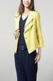 Green Suit Cardigan V Neck Lapel  Single-breasted Linking Office style Top for Casual Office