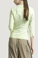 Green V Neck Lapel Suit Cardigan Single-breasted Fake Pocket Top for Casual Office