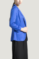 Blue V Neck Lapel Suit Linking Pocket Cardigan Single-breasted Long Sleeves Top for Casual Party Office Evening