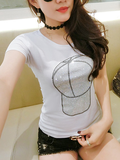 White Tee Top for Casual