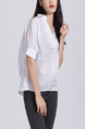 White Blouse V Neck Top for Casual Office Party