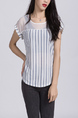 White Blouse Round Neck Top for Casual Office Party