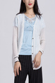White Button Down Long Sleeve Top for Casual Office Party