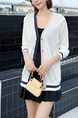 White Button Down Long Sleeves Cardigan for Casual