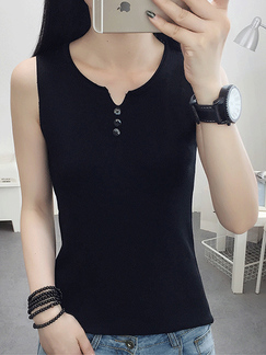 Black Blouse Sleeveless Top for Casual Party