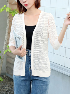 Peach Long Sleeve Blazer Top for Casual
