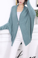 Blue Green Long Sleeve Cardigan for Casual Office