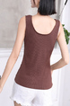 Brown Tank Top for Casual Office Party