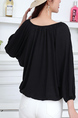 Black Long Sleeve Button Down Blouse Plus Size Top for Casual Party Office
