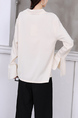 White Button Down Long Sleeve Blouse Top for Casual Party Office Evening