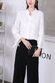 White Blouse Long Sleeve Button Down Top for Casual Party Office