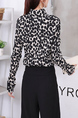 Black and White Button Down Long Sleeve Top for Casual Party Office
