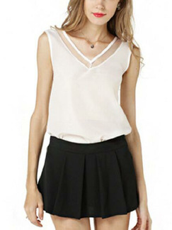 White Loose Sling Shirt V Neck Plus Size Top for Casual Party