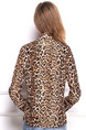 Colorful Loose Leopard Shirt Long Sleeve Top for Casual Office Evening Party