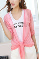 Red Loose See-Through Band Sun Protection Coat for Casual Beach