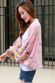 Colorful Loose Printed See-Through Scarves Long Sleeve Scarf for Casual