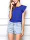 Royal Blue Loose FeiFei Sleeve Shirt Top for Casual Party