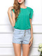 Green Loose FeiFei Sleeve Shirt Top for Casual Party
