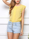 Yellow Loose FeiFei Sleeve Shirt Top for Casual Party