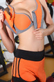 Orange and Grey Women Two-Piece Contrast Linking Quick Dry No Rims Sportswear for Sports Fitness