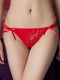 Red Lace T-Back Butterfly Knot Polyester and Elasticity Panty 
