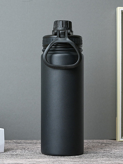 Sport Water Bottle Black Large-Capacity 304 Stainless Steel 22oz 635ml
