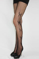 Black Butterfly Printed Net Nylon and Elasticity Stockings