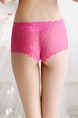 Pink Slim Lace See-Through Butterfly Knot Polyester and Elasticity Panty