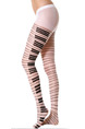 Black and Brown Contrast Linking Stripe  Polyester and Elasticity Stockings
