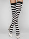 Black and White Contrast Stripe Blending Stockings  