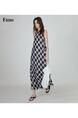 Black and White Plaid Round Neck Sleeveless Dress Women's 2025 Summer New Loose Slimming Lazy Wear Dress
