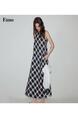Black and White Plaid Round Neck Sleeveless Dress Women's 2025 Summer New Loose Slimming Lazy Wear Dress