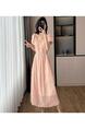 Real Shot Butterfly Love Girl Spring/Summer Gentle Off-Shoulder Short Sleeve Two-Way Dress in Pink
