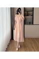 Real Shot Butterfly Love Girl Spring/Summer Gentle Off-Shoulder Short Sleeve Two-Way Dress in Pink