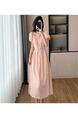 Real Shot Butterfly Love Girl Spring/Summer Gentle Off-Shoulder Short Sleeve Two-Way Dress in Pink