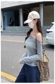 Real Shot Cost-Effective Off-Shoulder Long-Sleeved T-shirt for Women 2025 Summer New Design Sense Stitching Off-Shoulder Slim Fit Slimming Top White