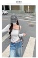 Real Shot Cost-Effective Off-Shoulder Long-Sleeved T-shirt for Women 2025 Summer New Design Sense Stitching Off-Shoulder Slim Fit Slimming Top Gray