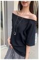 Real Shot Cost-Effective Solid Color Short-Sleeved T-shirt for Women Summer New Design Sense Simple All-Match Slimming Loose Top in Black