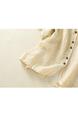 Real Shot of 2025 New Art Print Cotton and Linen Shirt Tops Summer New Lapel Patch Pocket Short-Sleeved Shirt - CREAM