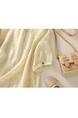 Real Shot of 2025 New Art Print Cotton and Linen Shirt Tops Summer New Lapel Patch Pocket Short-Sleeved Shirt - CREAM