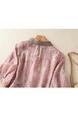 Real Shot of 2025 New Art Print Cotton and Linen Shirt Tops Summer New Lapel Patch Pocket Short-Sleeved Shirt - PINK