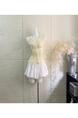 mshop Pure White Summer Multiple Ways to Wear Lace White Shirt - LIGHT YELLOW