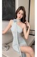 Summer 2025 New Light Blue Color Dress - Women's French Popular Long Dress Skirt Waist-Slimming Long Dress