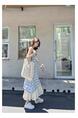 High Quality and Quality! Light Blue Plaid Suspender Skirt Dress New Summer False Two-Piece Patchwork Lace Design Dress