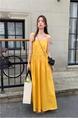 High Quality and Quality! Summer Small Look Tall French Style Temperament Gentle Bright Yellow Gallus Dress Women's Clothing