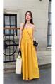 High Quality and Quality! Summer Small Look Tall French Style Temperament Gentle Bright Yellow Gallus Dress Women's Clothing
