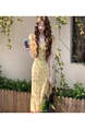 Ono Haruka French Floral Wooden Earrings with Self-Padded Chest Lace Collar Cheese Yellow Dress