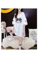 Title: Official Picture Pure Cotton/Back Collar Design Mid-Length T-Shirt Female Printed Versatile Loose Top - White