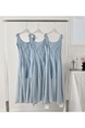 Barb Chill Blue Sling Dress Summer Beautiful French Tight Waist Holiday Travel Seaside Long Dress in Light Blue