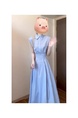 French Style Gentle Blue Polo Collar Sleeveless Dress in Light Blue Simple and Elegant High-Grade Waist-Tight A-line Dress